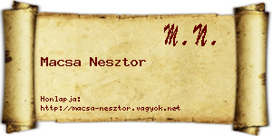 Macsa Nesztor névjegykártya